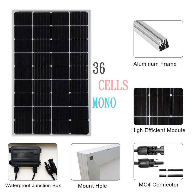 190W 12V MONO SOLAR PANEL Kit